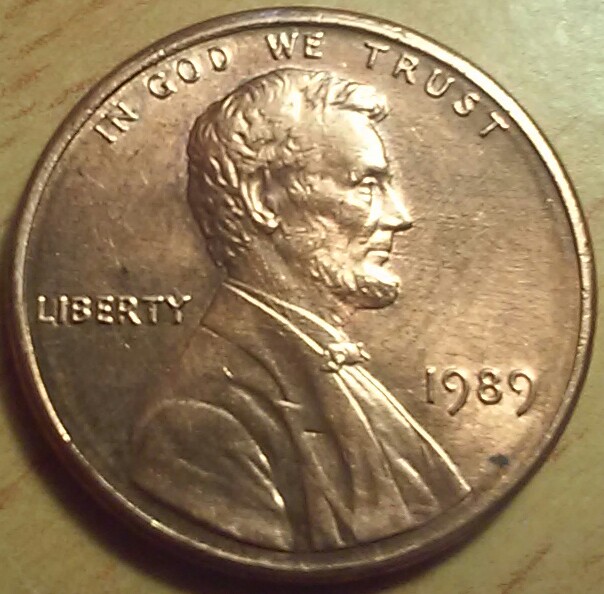 1989-Cent-Defective-Planchet/Lamination-Error